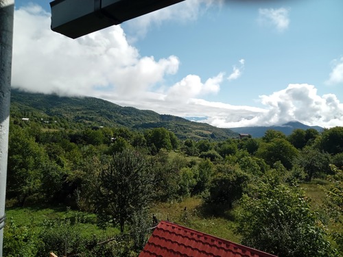 mountain view from a balcony